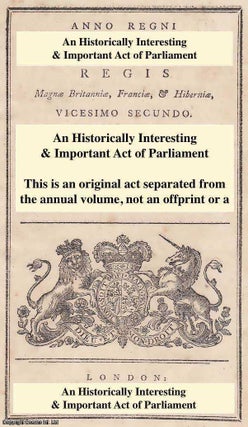 Item #347653 1837. Cap. Xviii. An Act for Regulating The Turnpike Roads in Great Britain which...