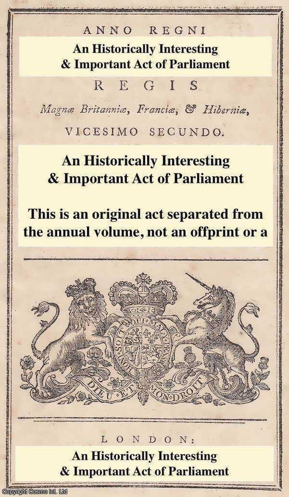 Item #347949 1835. Cap. Xxi. An Act for Vesting in Commissioners The Line of Road from Shrewsbury...