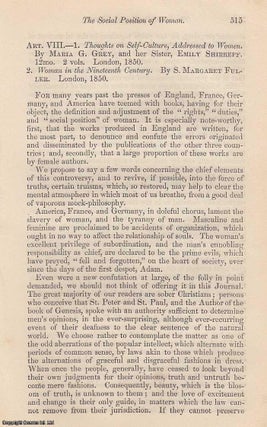 Item #349296 The Social Position of Woman. A rare original article from the North British Review,...