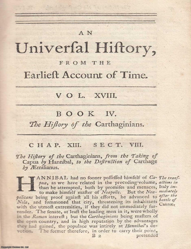 Item #350486 Hannibal's Legacy and Carthage's Fall. The History of the Carthagininians,...