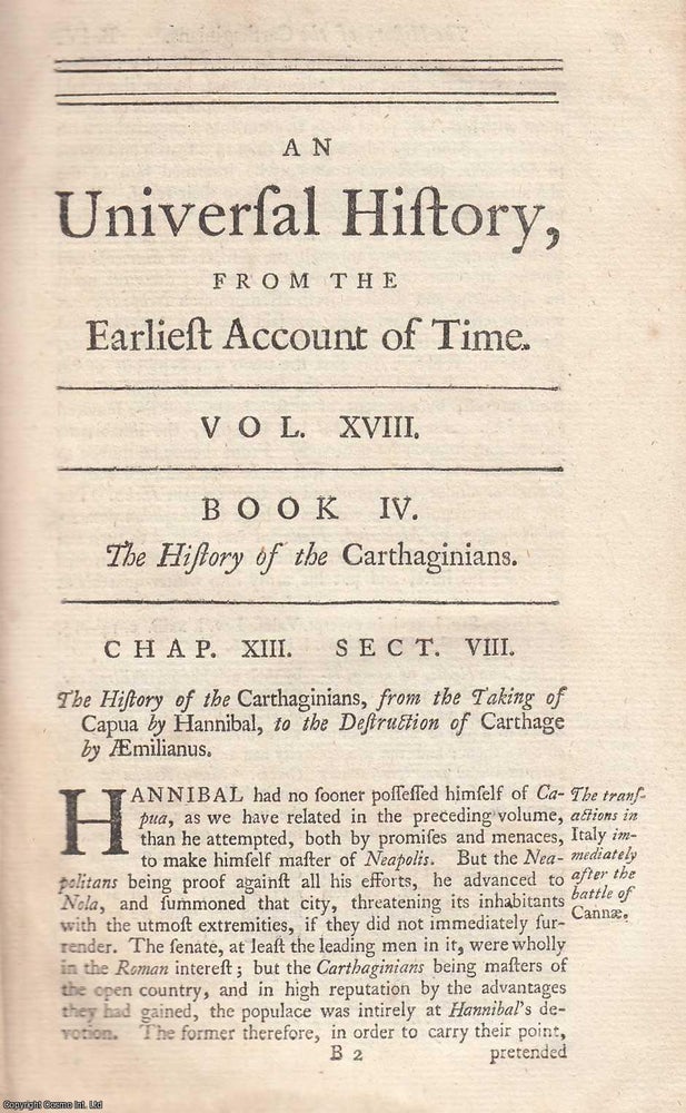 Item #350486 Hannibal's Legacy and Carthage's Fall. The History of the Carthagininians,...