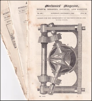 Charles Babbage 1832-3. A collection of seven articles regarding Charles Babbage, contained in 6 disbound issues of the Mechanics' Magazine, December 1832 & January 1833.