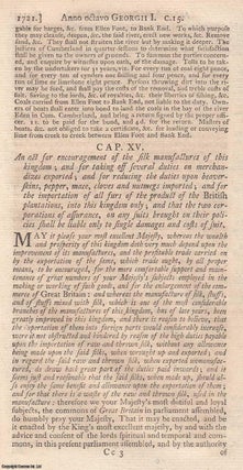 1721. Silk Subsidies, Various Duties, Import of Furs, etc. Act. King George I.