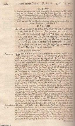 Item #350855 1728. Bank of England Act 1727 c. 8. An act for granting an aid to his Majesty by...