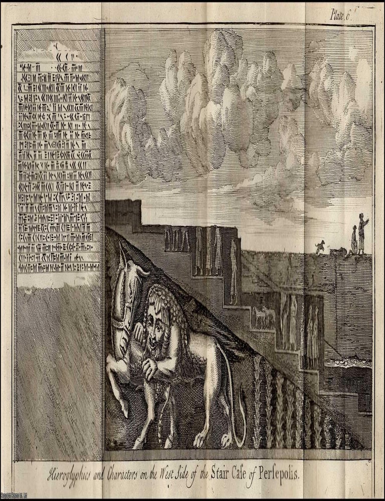 Item #351229 1747. Engraving: Hieroglyphics and characters on the west side of the staircase at...