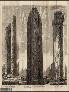1747. Engraving: Portals of the Royal Palace at Persepolis. Folding plate 7 x 15 inches, from The. PORTALS OF THE PERSEPOLITAN ROYAL.