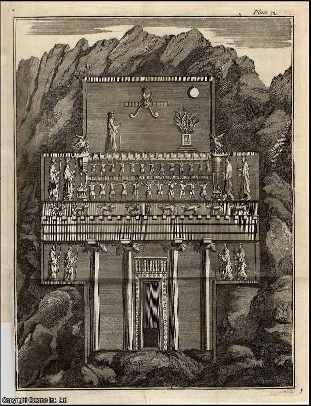 Item #351242 1747. Engraving: Part of a royal tomb at Persepolis. Folding plate 8 x 10 inches, from The Universal History, from the Earliest Account of Time. TOMB ARCHITECTURE OF THE PERSIAN KINGS.