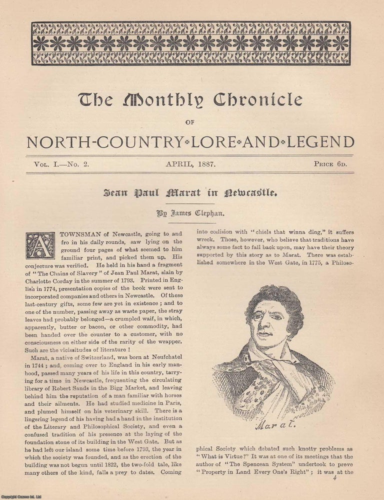 Item #351803 Jean Paul Marat in Newcastle. An original article from The Monthly Chronicle, 1887....