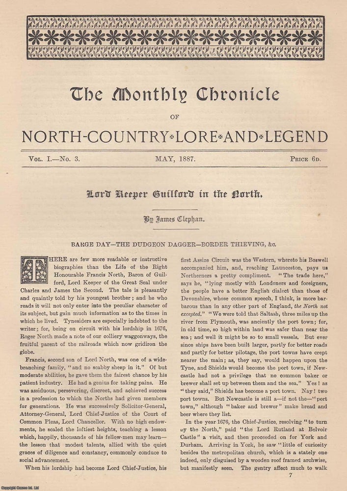 Item #351808 Lord Keeper Guilford in the North. An original article from The Monthly Chronicle,...