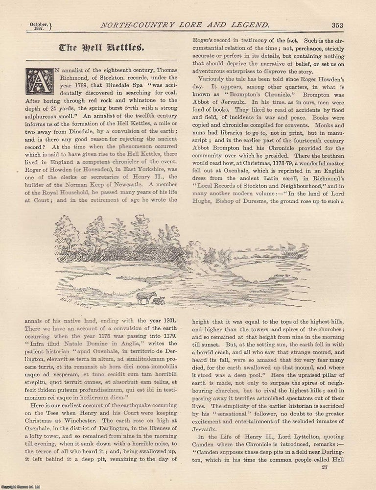 Item #351829 The Hell Kettles, Dinsdale Spa. An original article from The Monthly Chronicle,...