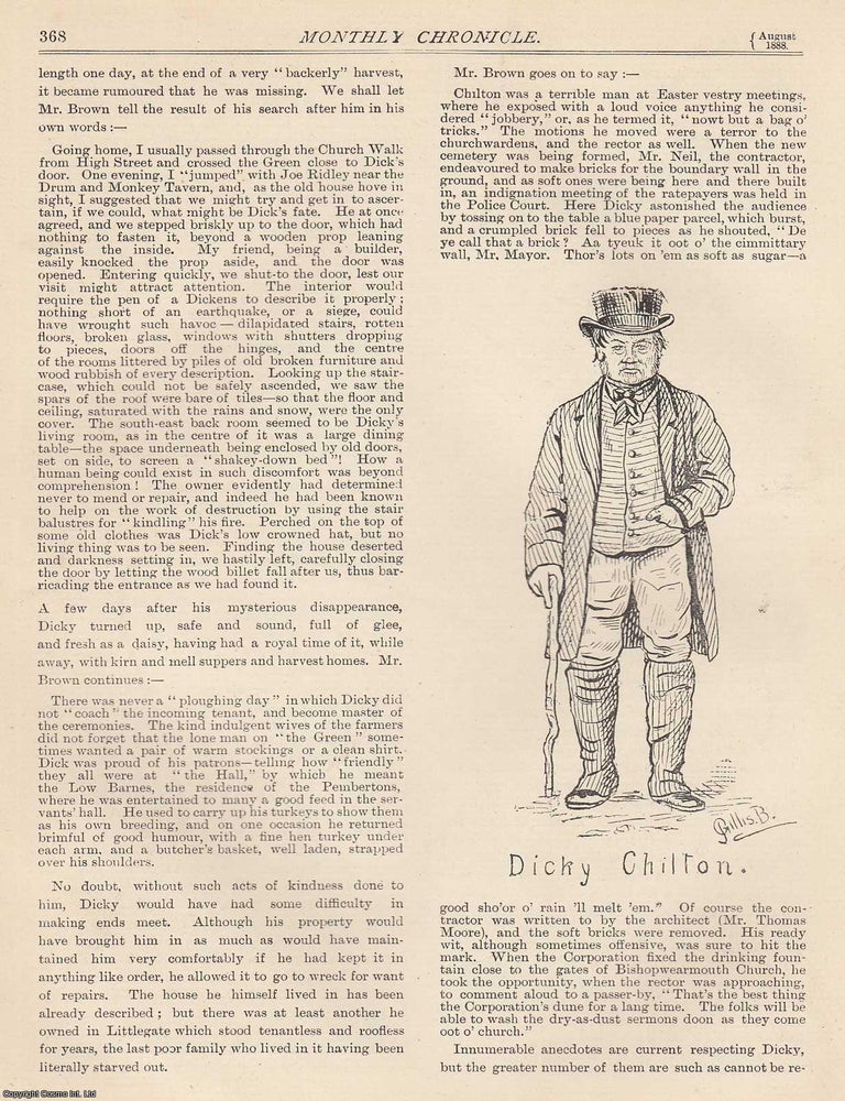 Item #351858 Dicky Chilton. Richard Chilton, joiner and cabinetmaker. An original article from...