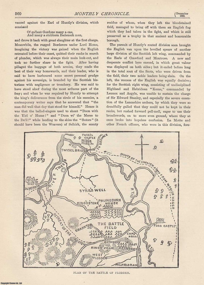 Item #351871 The Battle of Flodden. An original article from The Monthly Chronicle 1888. NORTH...