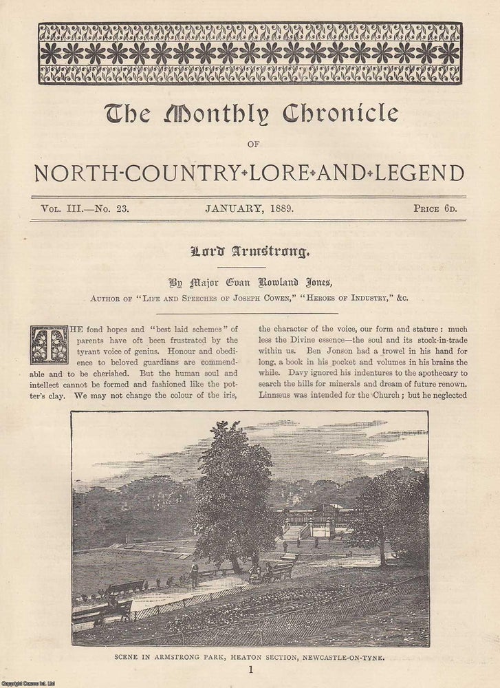 Item #351872 Lord Armstrong. An original article from The Monthly Chronicle 1889. Major Evan...