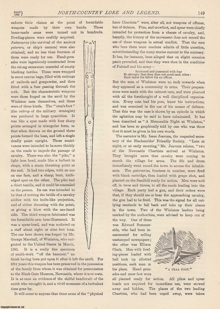 Item #351883 A Chartist Spear. Weapons created by the Chartists in Winlaton, County Durham. 3...