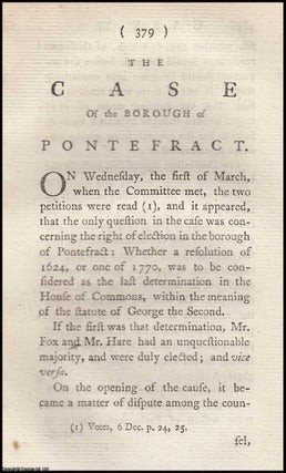 Item #351984 1775, Pontefract. The Case of the Borough of Pontefract, in the County of York. An...