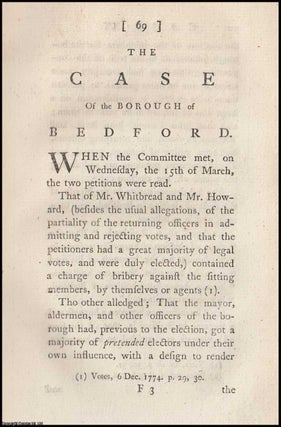 Item #351987 1775, Bedford. The Case of the Borough of Bedford, in the County of Bedford. An...