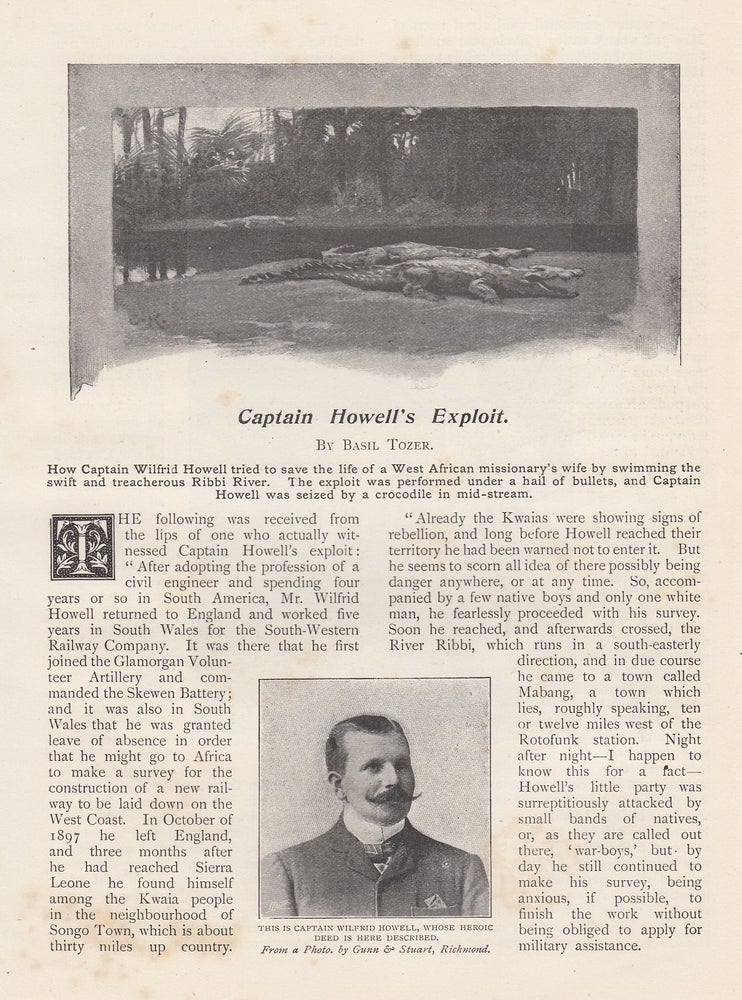Item #352394 Captain Howell's Exploit. An uncommon original article from the Wide World Magazine, 1899. Basil Tozer.