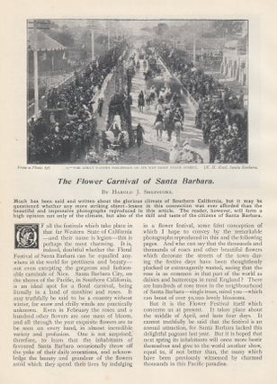 Item #352424 The Flower Carnival of Santa Barbara, Southern California. An original article from...