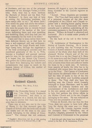 Item #352549 Rothwell Church, Northampton. An original article from The Antiquary Magazine, 1911....