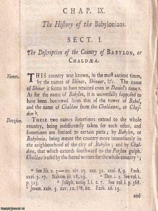 Dominion of the Early Babylonians. The History of the Babylonians, from The Universal History, BABYLON: POWER ON THE EUPHRATES.