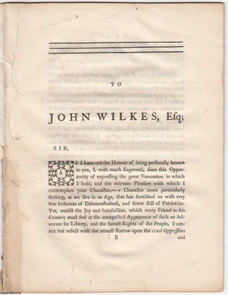 1763 [Defective]. The three conjurors, a political interlude. Stolen from Shakespeare. As it was performed at sundry places in Westminster; on Saturday the 30th of April, and Sunday the 1st of May. Most humbly dedicated to that distressed and unfortunate Gentleman, John Wilkes, Esq; Late Prisoner in the Tower, and late Colonel of the Militia for the County of Buckingham, But Still Member of Parliament for Aylesbury.