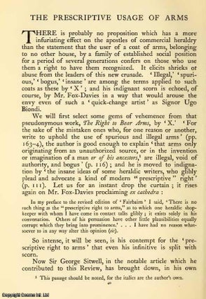 Item #354170 The Prescriptive Usage Of Arms. An original article from The Ancestor, a Quarterly...