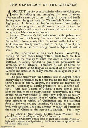 Item #354198 The Genealogy Of The Giffards of Chillington. An original article from The Ancestor,...