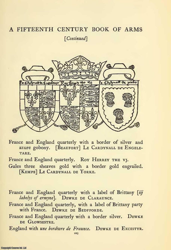 Item #354215 A Fifteenth Century Book Of Arms (illustrated). Part 2. 26 pages. An article printed...