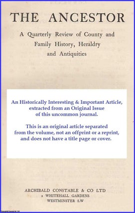 Item #354217 The Origin Of The Carews. An original article from The Ancestor, a Quarterly Review...