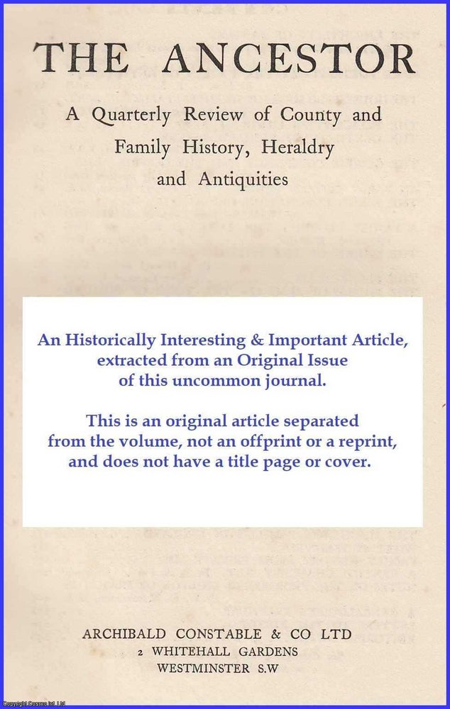 Item #354221 Notes On Some Durham Families. An original article from The Ancestor, a Quarterly Review of County & Family History, Heraldry and Antiquities, 1903. G B.