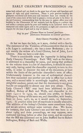 Item #354272 Cases From The Early Chancery Proceedings : The Lady Clinton. An original article...