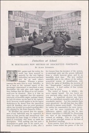 Detectives at School. M. Bertillon's New Method of Descriptive Portraits. An uncommon original article from The Strand Magazine, 1904.