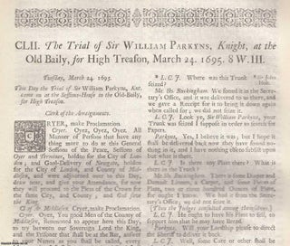 The Trial of Sir William Parkyns, Knight, at the Old. TRIAL.