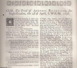 1777 Printing : The Trial of Ambrose Rookwood, for High. TRIAL.