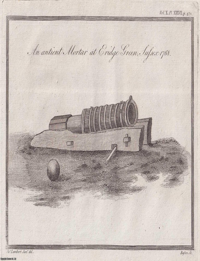 Item #356216 Eridge Green, East Sussex. The first cannon made in England, at Buxted furnace, near...