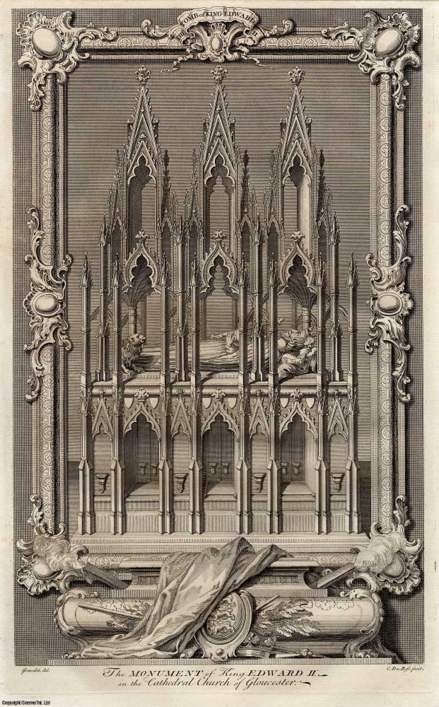 Item #356295 The monument of King Edward II in Gloucester Cathedral, engraved by Claude Du Bosc;...