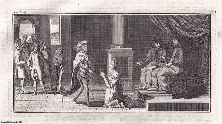 Item #356308 Henry VIII, a small engraved original print featuring a tableaux from his reign; an...