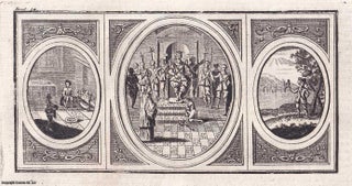 Item #356315 Henry VII. A small engraving featuring a triptych of scenes from his reign. This is...