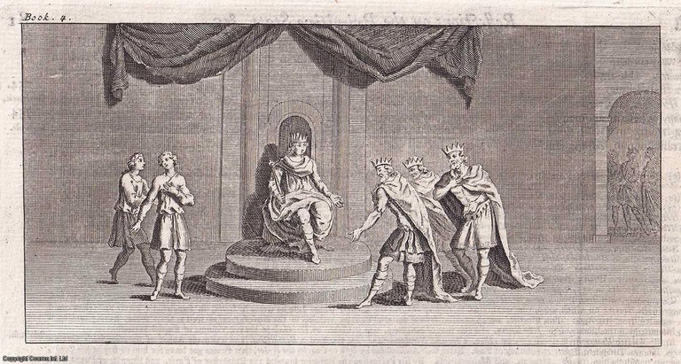Item #356324 Edward the Martyr, Son of Edgar the Peaceful. A small engraving featuring a tableaux from his reign. This is an original 279 year old copper engraving separated from Rapin de Thoyras' History of England, London, printed 1743. ENGRAVING.