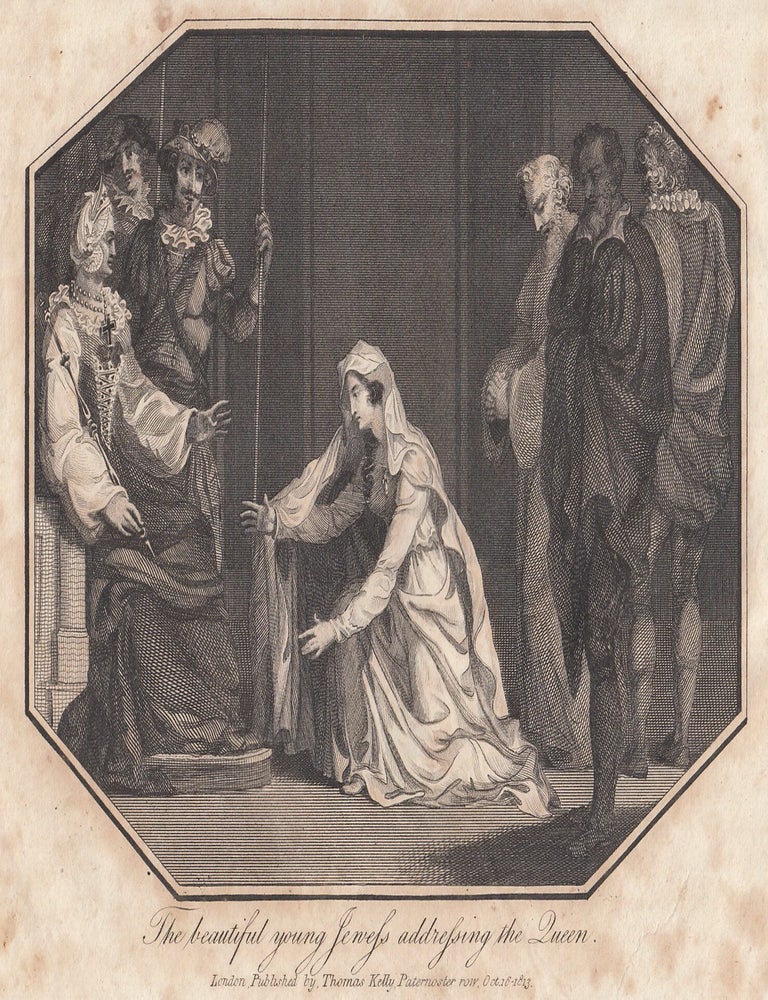 Item #356394 Engraving. The beautiful young Jewess addressing the Queen. This is an original 210...