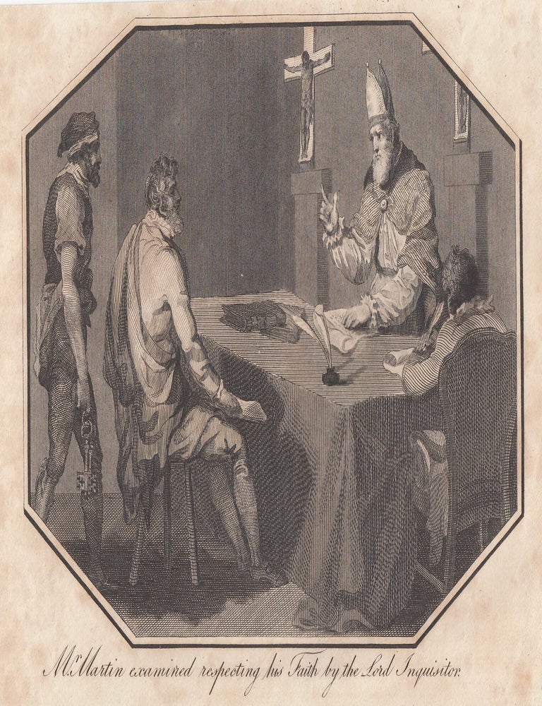 Item #356407 Engraving. Mr. Martin examined respecting his Faith by the Lord Inquisitor. This is...