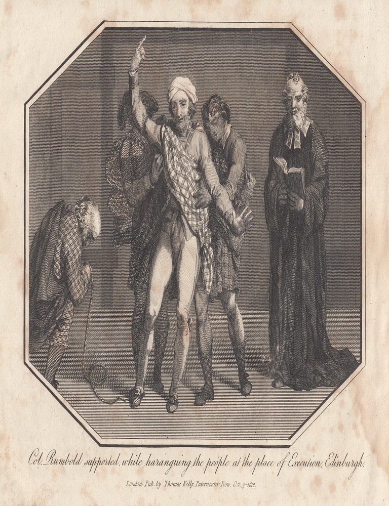 Item #356409 Engraving. Col. Rumbold supported while haranguing the people at the place of...