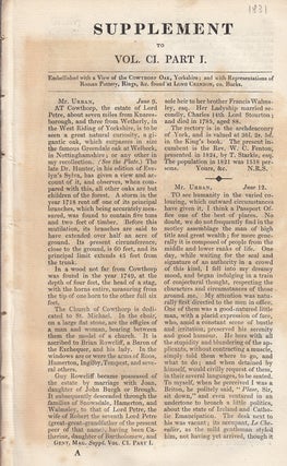 Item #356845 The Gentleman's Magazine for 1831, Supplement Part 1. Includes a three page article...