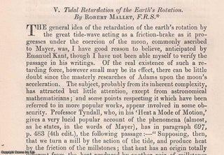 Item #356865 Tidal Retardation of the Earth's Rotation. An original article from The London,...