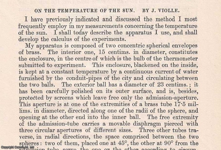 Item #356877 On the Temperature of the Sun. An original article from The London, Edinburgh, and...