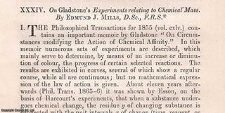 Item #356879 On Gladstone's Experiments relating to Chemical Mass. An original article from The...