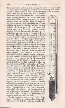 On a New Deep-Sea Thermometer. An original article from The. Henry Negretti, Joseph Warren.
