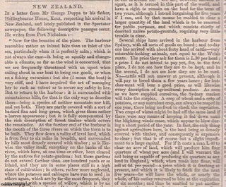 Item #356963 New Zealand Emigration. A letter from George Duppa to his father in Kent. Published...