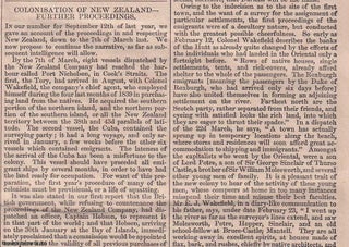 Item #356972 Colonisation of New Zealand, 1841. Published by W. & R. Chambers, 2 January, 1841,...