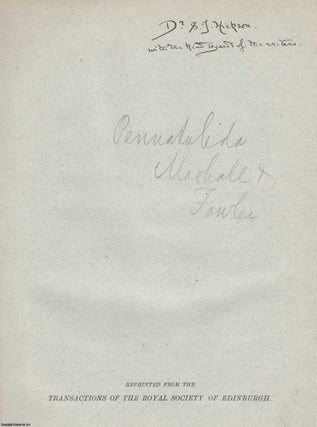 Report on the Pennatulida dredged by H.M.S. Porcupine. By A. Milnes Marshall. An offprint from the Transactions of the Royal Society of Edinburgh, 1887.